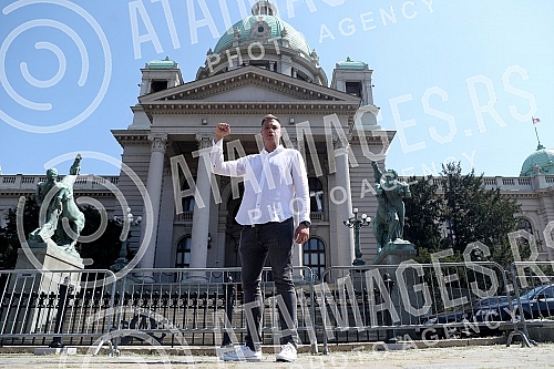 A press conference was held in front of the Serbian Parliament, where Petar Djuric addressed the press, and the reason for the conference was the anniversary of the great July protests, and the announcement of the formation of the political movement 