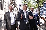 A press conference of the Dveri movement was held in front of the building of the Government of Serbia, with the topic 