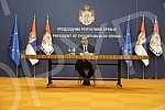 After the meeting with Serbs from Kosovo and Metohija, the President of the Republic of Serbia, Aleksandar Vucic, addressed the public and spoke about the negotiations in Brussels and the situation in Kosovo and Metohija.Posle sastanka sa Srbima sa