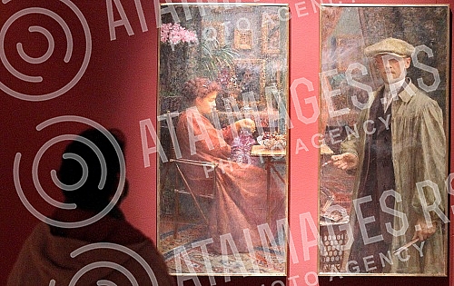 In the gallery of SANU, a press conference was held on the occasion of the opening of the exhibition of paintings by academician Vlaho Bukovac entitled 