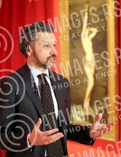 In the gallery of SANU, a press conference was held on the occasion of the opening of the exhibition of paintings by academician Vlaho Bukovac entitled 