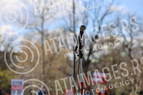 Freelancers protest against the proposal to amend the Law on personal income tax, which was adopted by the Government in front of the National assembly of Serbia.Protest frilensera zbog predloga za izmenu Zakona o porezu na dohodak gradjana koji je