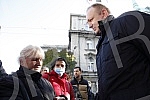 Press conference of the President of the Party of Freedom and Justice Dragan Djilas and the President of the Belgrade City Board of the Party of Freedom and Justice Mile Popovic in front of the National Assembly building (Kralja Milana 14) where the 