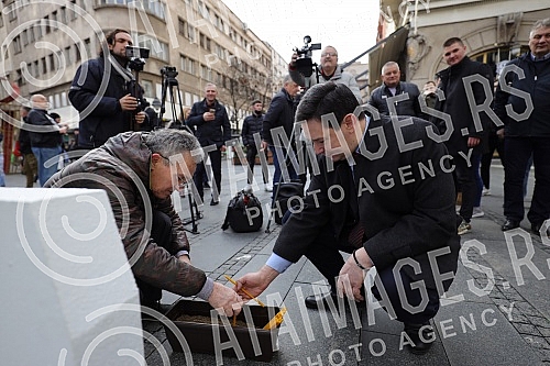 In Knez Mihailova Street, near the Russian Tsar restaurant, a press conference was held by the president of the movement 