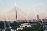 View of Belgrade from the terrace of the Ada Mall.Pogled na Beograd sa terase trznog centra Ada Mall.