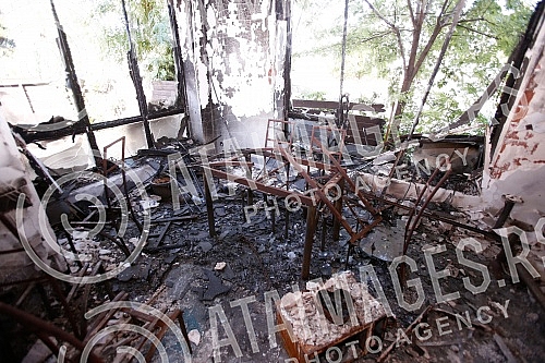 Destroyed and burned houses in the village of Horenka, located in the Bucan district, Kyiv region.Razrusene i spaljene kuce u selu Horenka koje se nalazi u Bucanskom okrugu, Kijevskoj oblasti. 