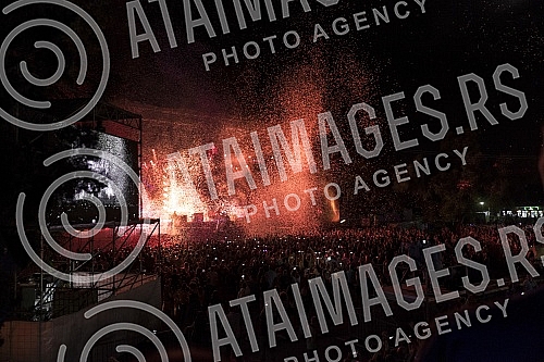 Concert of American rock band The Killers held on zero day of EXIT 2017.Koncert americkog rok benda The Killers nultog dana EXIT-a 2017. 