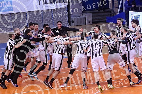 The match of the 14th round of the Handball Super League of Serbia between RC Red Star and RC Partizan.Utakmica 14. kola Rukometne super lige Srbije izmedju RK Crvena zvezda i RK Partizan.