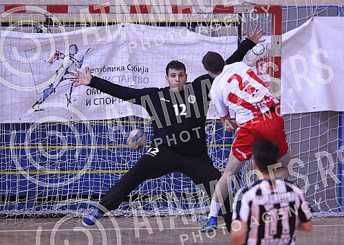 The match of the 14th round of the Handball Super League of Serbia between RC Red Star and RC Partizan.Utakmica 14. kola Rukometne super lige Srbije izmedju RK Crvena zvezda i RK Partizan.