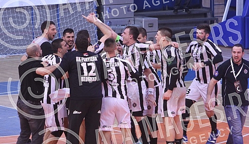 The match of the 14th round of the Handball Super League of Serbia between RC Red Star and RC Partizan.Utakmica 14. kola Rukometne super lige Srbije izmedju RK Crvena zvezda i RK Partizan.