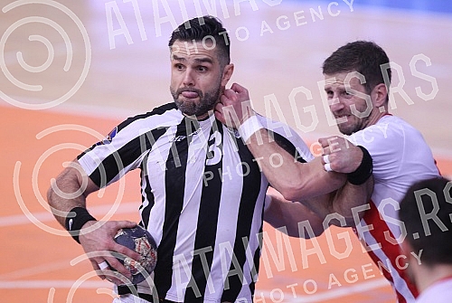 The match of the 14th round of the Handball Super League of Serbia between RC Red Star and RC Partizan.Utakmica 14. kola Rukometne super lige Srbije izmedju RK Crvena zvezda i RK Partizan.