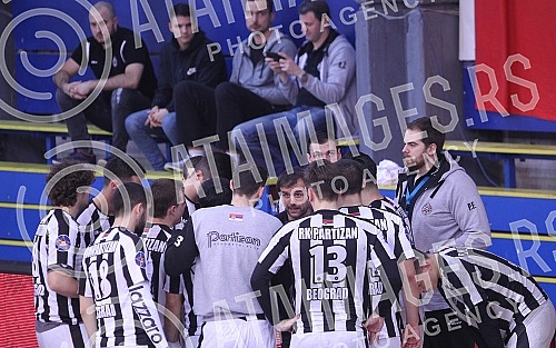 The match of the 14th round of the Handball Super League of Serbia between RC Red Star and RC Partizan.Utakmica 14. kola Rukometne super lige Srbije izmedju RK Crvena zvezda i RK Partizan.