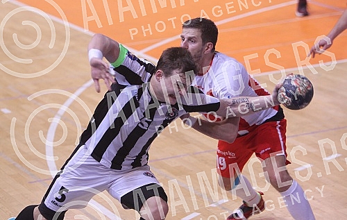 The match of the 14th round of the Handball Super League of Serbia between RC Red Star and RC Partizan.Utakmica 14. kola Rukometne super lige Srbije izmedju RK Crvena zvezda i RK Partizan.