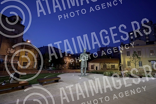 Monument to despot Stefan Lazarevic in the square between Gundulicev venac, Drinciceva, Palmoticeva and Bulevar despota Stefana streets. Spomenik despotu Stefanu Lazarevicu na skveru izmedju ulica Gundulicev venac, Drinciceve, Palmoticeve i Bulevar