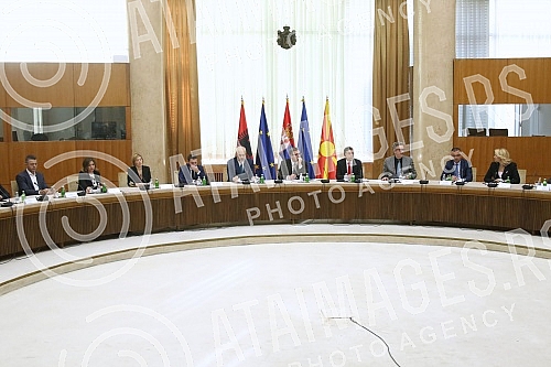 The President of the Republic of Serbia, Aleksandar Vucic, met at the Palace of Serbia with the Prime Minister of the Republic of Albania, Edi Rama, and the Deputy Prime Minister of Northern Macedonia in charge of European Affairs, Nikola Dimitrov, w