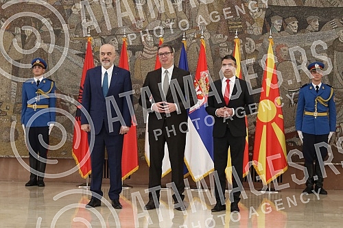 The President of the Republic of Serbia, Aleksandar Vucic, met at the Palace of Serbia with the Prime Minister of the Republic of Albania, Edi Rama, and the Deputy Prime Minister of Northern Macedonia in charge of European Affairs, Nikola Dimitrov, w