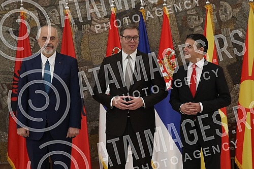 The President of the Republic of Serbia, Aleksandar Vucic, met at the Palace of Serbia with the Prime Minister of the Republic of Albania, Edi Rama, and the Deputy Prime Minister of Northern Macedonia in charge of European Affairs, Nikola Dimitrov, w