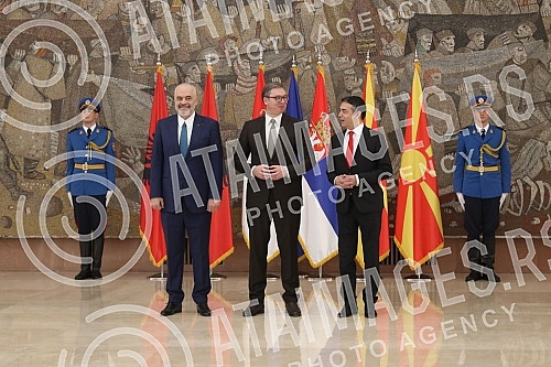 The President of the Republic of Serbia, Aleksandar Vucic, met at the Palace of Serbia with the Prime Minister of the Republic of Albania, Edi Rama, and the Deputy Prime Minister of Northern Macedonia in charge of European Affairs, Nikola Dimitrov, w