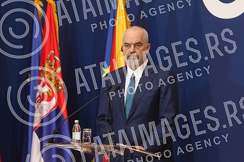 The President of the Republic of Serbia, Aleksandar Vucic, met at the Palace of Serbia with the Prime Minister of the Republic of Albania, Edi Rama, and the Deputy Prime Minister of Northern Macedonia in charge of European Affairs, Nikola Dimitrov, w