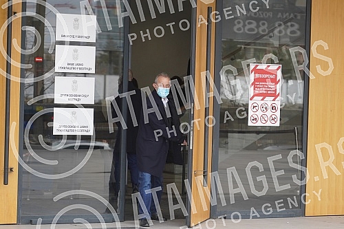 Director Miroslav Mika Aleksic is leaving the Palace of Justice. Reziser Miroslav Mika Aleksic izlazi iz Palate pravde.  