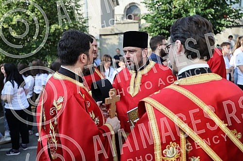 Today, the City of Belgrade celebrates its glory, the Ascension of the Lord - Savior's Day, and on that occasion, this year the Savior's Day liturgy passed through the central city streets and reached the plateau in front of the Temple of St. Sava, w