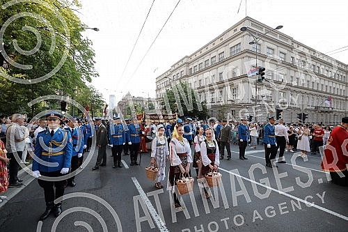 Today, the City of Belgrade celebrates its glory, the Ascension of the Lord - Savior's Day, and on that occasion, this year the Savior's Day liturgy passed through the central city streets and reached the plateau in front of the Temple of St. Sava, w