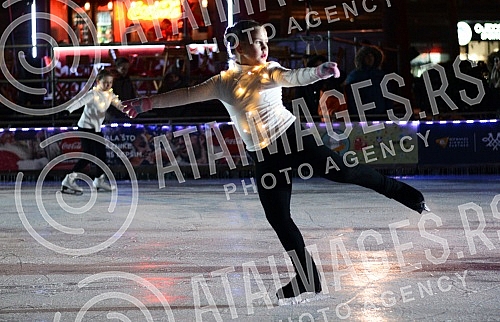 Open outdoors skating rink at Nikola Pasic Square.Otvoreno klizaliste na otvorenom na Trgu Nikole Pasica. 