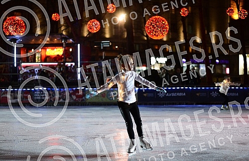 Open outdoors skating rink at Nikola Pasic Square.Otvoreno klizaliste na otvorenom na Trgu Nikole Pasica. 