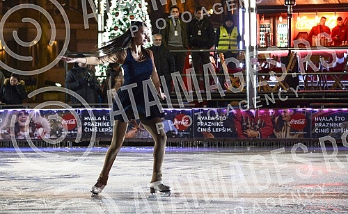 Open outdoors skating rink at Nikola Pasic Square.Otvoreno klizaliste na otvorenom na Trgu Nikole Pasica. 
