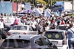 Workers of Kragujevac's Fiat blocked the highway near the Sava Center in Belgrade, as they announced because even after several rounds of negotiations they did not reach a solution with the Government of Serbia and the company on guarantees that ther