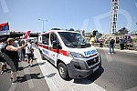 Workers of Kragujevac's Fiat blocked the highway near the Sava Center in Belgrade, as they announced because even after several rounds of negotiations they did not reach a solution with the Government of Serbia and the company on guarantees that ther