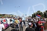 Workers of Kragujevac's Fiat blocked the highway near the Sava Center in Belgrade, as they announced because even after several rounds of negotiations they did not reach a solution with the Government of Serbia and the company on guarantees that ther