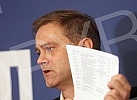 Deputy Chairman of the Freedom and Justice Party Borko Stefanovic at a press conference on the Kokez case.Zamenik predsednika Stranke slobode i pravde Borko Stefanovic na konfereciji za stampu o slucaju 
