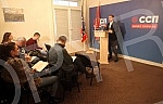 Deputy Chairman of the Freedom and Justice Party Borko Stefanovic at a press conference on the Kokez case.Zamenik predsednika Stranke slobode i pravde Borko Stefanovic na konfereciji za stampu o slucaju 