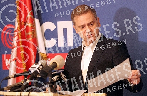 Deputy Chairman of the Freedom and Justice Party Borko Stefanovic at a press conference on the Kokez case.Zamenik predsednika Stranke slobode i pravde Borko Stefanovic na konfereciji za stampu o slucaju 