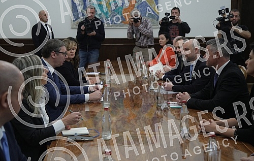 In the Presidency of Serbia, a meeting was held between President Aleksandar Vucic and the rapporteur of the European Parliament for Serbia, Vladimir Bilcik, and a member of the Delegation of the European Parliament's Committee for Stabilization and 