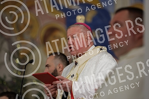 In the Cathedral of the Assumption of the Blessed Virgin Mary, Monsignor Stanislav Hocevar, Archbishop and Metropolitan of Belgrade, served the 