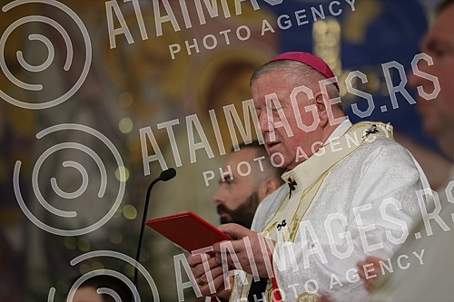 In the Cathedral of the Assumption of the Blessed Virgin Mary, Monsignor Stanislav Hocevar, Archbishop and Metropolitan of Belgrade, served the 