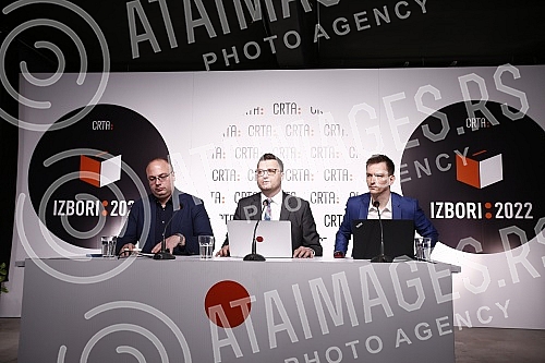 A press conference was held in Miljenko Dereta's premises, at which the CRTA observation mission announced preliminary findings on the monitoring of the election day and the assessment of the quality of the voting process.U prostoru Miljenko Dereta