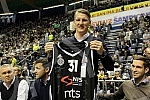 Football palyer of Manchester United Football Club Bastian Schweinsteiger (hausbant of Ana Ivanovic) watching the basketball game Partizan vs Union Olimpija in Belgrade.Igrac Mancester Junajteda i suprug Ane Ivanovic Bastian Schweinsteiger na kosark