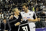 Football palyer of Manchester United Football Club Bastian Schweinsteiger (hausbant of Ana Ivanovic) watching the basketball game Partizan vs Union Olimpija in Belgrade.Igrac Mancester Junajteda i suprug Ane Ivanovic Bastian Schweinsteiger na kosark