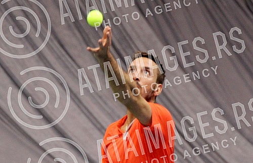 Tennis match between Serbia and Russia in World Group, 1st round held in sport hall Cair.Mec prvog kola (1.) Svetske grupe izmedju Srbije i Rusije odigran u Hali Cair.