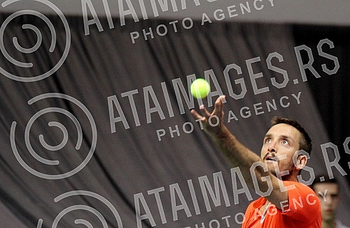 Tennis match between Serbia and Russia in World Group, 1st round held in sport hall Cair.Mec prvog kola (1.) Svetske grupe izmedju Srbije i Rusije odigran u Hali Cair.