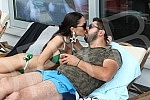 Singer Anastasija Budjic with husband Ivan Radovic - Koki at swimming pool.Pevacica Anastasija Budjic sa muzem Ivanom Radovicem - Koki na bazenu.