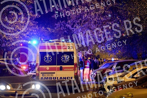 A fire in a residential building in Block 63 in New BelgradePozar u stambenoj zgradi u bloku 63 na Novom Beogradu.