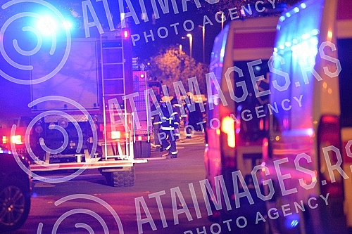 A fire in a residential building in Block 63 in New BelgradePozar u stambenoj zgradi u bloku 63 na Novom Beogradu.