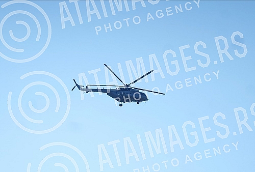 The KFOR helicopter is in charge of the region of the administrative crossing Jarinje, in the part of Kosovo and Metohija.Helikopter KFOR-a nadlece region administrativnog prelaza Jarinje, na delu Kosova i Metohije.
