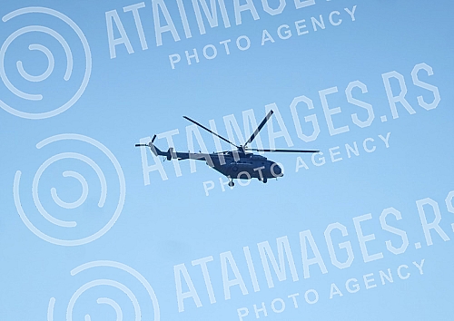 The KFOR helicopter is in charge of the region of the administrative crossing Jarinje, in the part of Kosovo and Metohija.Helikopter KFOR-a nadlece region administrativnog prelaza Jarinje, na delu Kosova i Metohije.