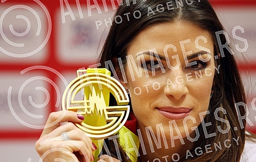 Konferencija za medije u Comtrade na Novom Beogradu povodom osvajanja zlatne medalje Ivane Spavovic i srebrne Asmira Kolasinca na Evropskom prvenstvu u dvorani u Pragu