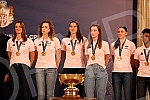 The President of Serbia, Aleksandar Vucic, received in the Presidency the women's basketball national team of Serbia, which won a gold medal at the European Championship.Predsednik Srbije Aleksandar Vucic primio je  u Predsednistvu zensku kosarkask